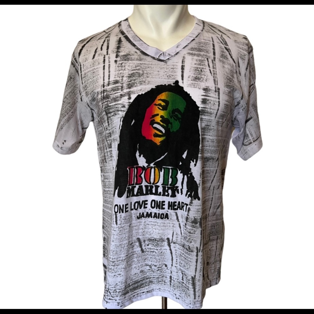 Vintage 90’s Rare Bob Marley One Love One Heart Jamaica Short Sleeve Shirt M